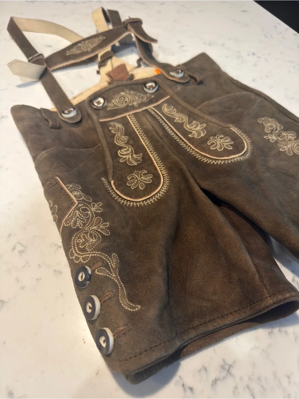 Boys Authentic Lederhosen made with Genuine Leather | 26” waist
